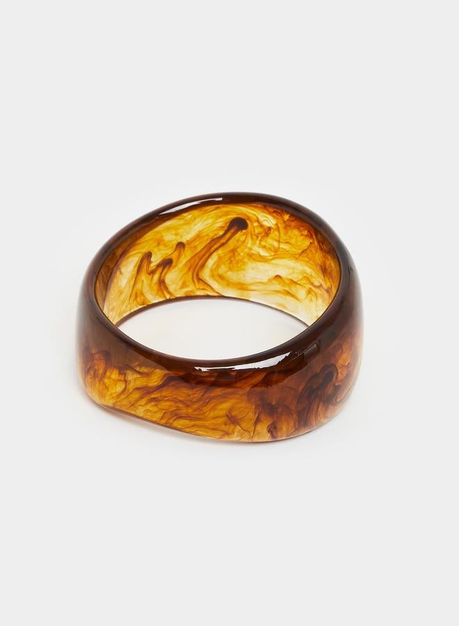Styli Coffee Brown Resin Bangle Bracelet - Image 2